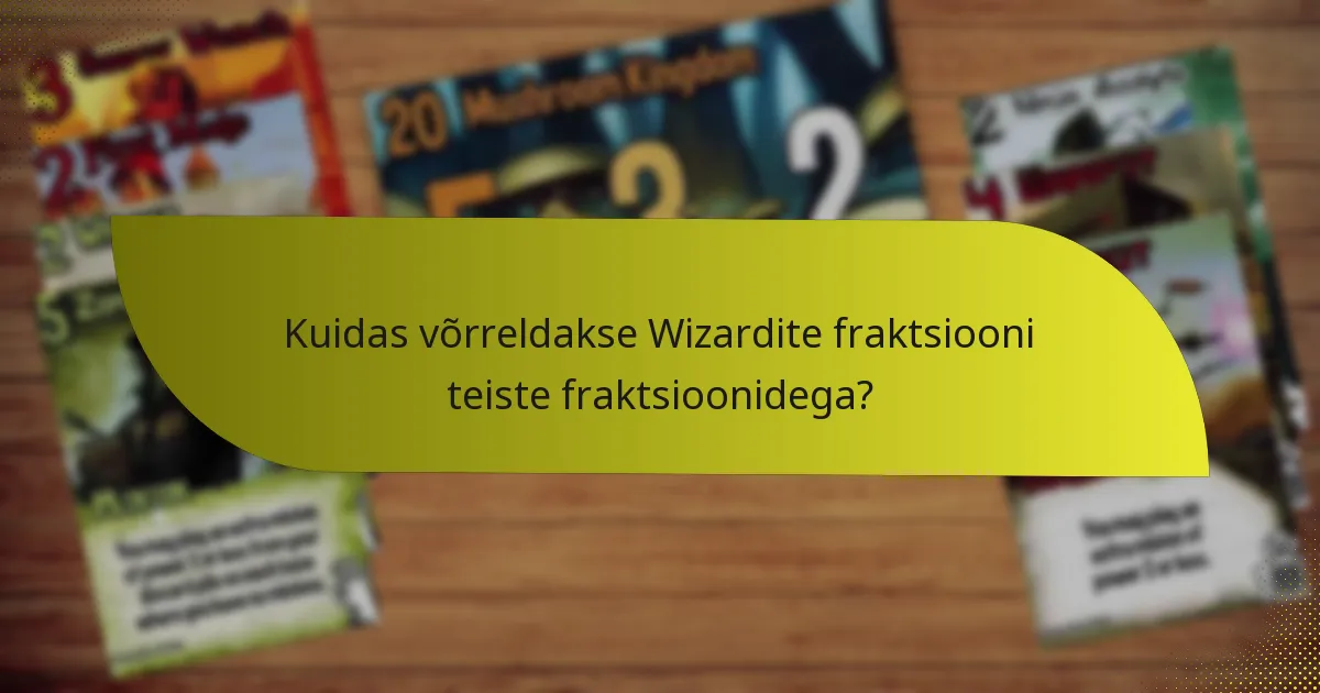 Kuidas arendada strateegiaid Wizardite fraktsiooni jaoks?