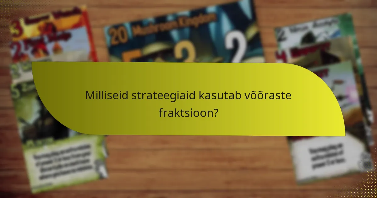 Milliseid strateegiaid kasutab võõraste fraktsioon?